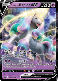 Galarian Rapidash V #SWSH111 Galarian Rapidash V - SWSH Black Star Promos - #SWSH111 - Pokemon TCG card
