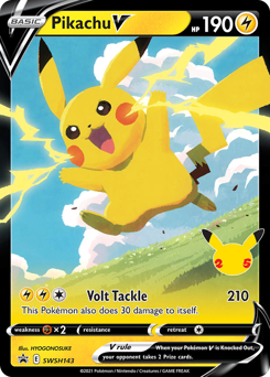 Pikachu V #SWSH143 Pikachu V - SWSH Black Star Promos - #SWSH143 - Pokemon TCG card