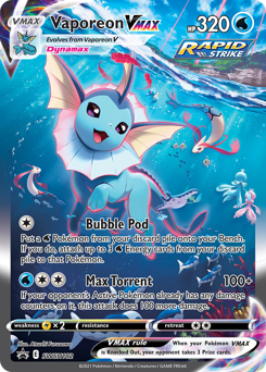 Vaporeon VMAX #SWSH182 Vaporeon VMAX - SWSH Black Star Promos - #SWSH182 - Pokemon TCG card
