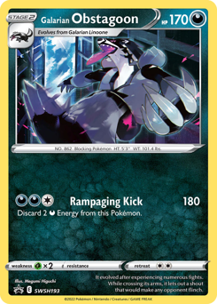 Galarian Obstagoon #SWSH193 Galarian Obstagoon - SWSH Black Star Promos - #SWSH193 - Pokemon TCG card