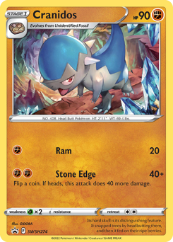 Cranidos #SWSH274 Cranidos - SWSH Black Star Promos - #SWSH274 - Pokemon TCG card