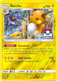Raichu - 41/147 (League Challenge) [1st Place] - League & Championship Cards - #041 - Pokemon TCG card