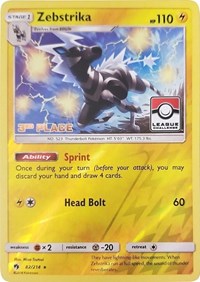 Zebstrika - 82/214 (League Challenge) [3rd Place] - League & Championship Cards - #082 - Pokemon TCG card