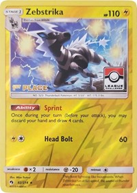 Zebstrika - 82/214 (League Challenge) [1st Place] - League & Championship Cards - #082 - Pokemon TCG card