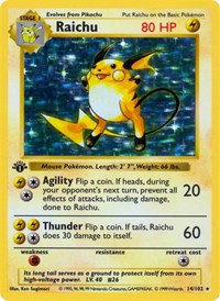 Raichu - Base Set (Shadowless) - #014 - Pokemon TCG card
