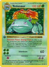 Venusaur #015 Venusaur - Base Set (Shadowless) - #015 - Pokemon TCG card