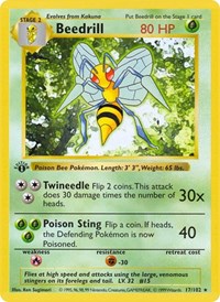 Beedrill - Base Set (Shadowless) - #017 - Pokemon TCG card