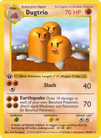 Dugtrio - Base Set (Shadowless) - #019 - Pokemon TCG card