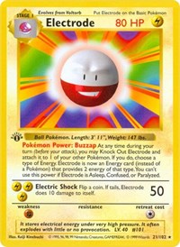Electrode #021 Electrode - Base Set (Shadowless) - #021 - Pokemon TCG card