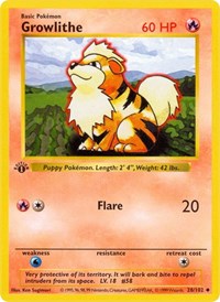 Growlithe - Base Set (Shadowless) - #028 - Pokemon TCG card