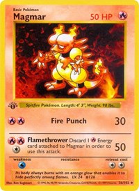 Magmar - Base Set (Shadowless) - #036 - Pokemon TCG card