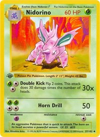 Nidorino - Base Set (Shadowless) - #037 - Pokemon TCG card