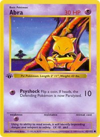Abra - Base Set (Shadowless) - #043 - Pokemon TCG card