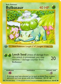 Bulbasaur - Base Set (Shadowless) - #044 - Pokemon TCG card