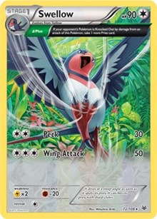 Swellow - 72/108 (XY Roaring Skies) #072 Swellow - 72/108 (XY Roaring Skies) - Deck Exclusives - #072 - Pokemon TCG card