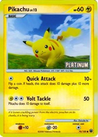 Pikachu - 70/100 [Platinum] - Burger King Promos - #070 - Pokemon TCG card
