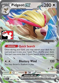 Pidgeot ex - Prize Pack Series Cards - #164 - Pokemon TCG card