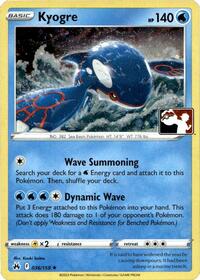 Kyogre - Prize Pack Series Cards - #036 - Pokemon TCG card