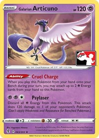 Galarian Articuno - Prize Pack Series Cards - #063 - Pokemon TCG card
