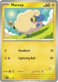 Mareep - Pikachu 19 #107 Mareep - Pikachu 19 - Battle Academy 2024 - #107 - Pokemon TCG card