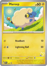 Mareep - Pikachu 45 #107 Mareep - Pikachu 45 - Battle Academy 2024 - #107 - Pokemon TCG card