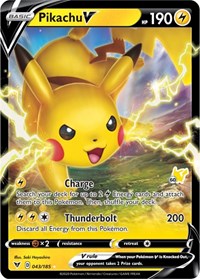 Pikachu V - Battle Academy 2022 - #043 - Pokemon TCG card