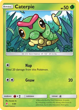 Caterpie - Sun & Moon Trainer Kit Lycanroc - #1 - Pokemon TCG card