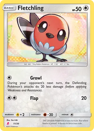 Fletchling #11 Fletchling - Sun & Moon Trainer Kit Lycanroc - #11 - Pokemon TCG card