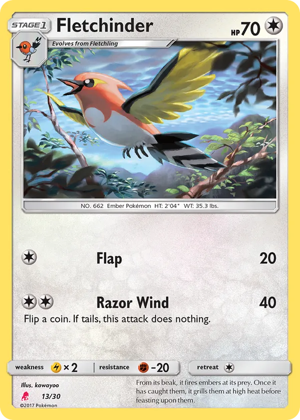 Fletchinder - Sun & Moon Trainer Kit Lycanroc - #13 - Pokemon TCG card