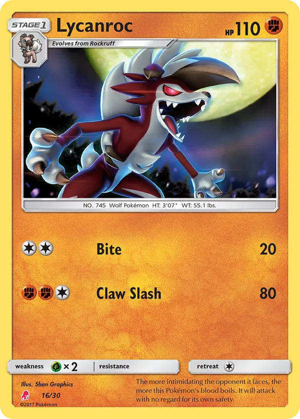 Lycanroc - Sun & Moon Trainer Kit Lycanroc - #16 - Pokemon TCG card
