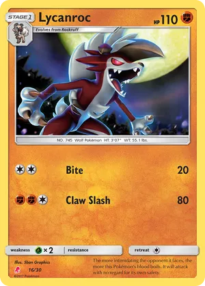 Lycanroc #16 Lycanroc - Sun & Moon Trainer Kit Lycanroc - #16 - Pokemon TCG card