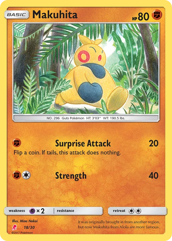 Makuhita - Sun & Moon Trainer Kit Lycanroc - #18 - Pokemon TCG card