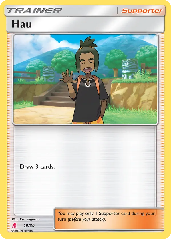 Hau - Sun & Moon Trainer Kit Lycanroc - #19 - Pokemon TCG card