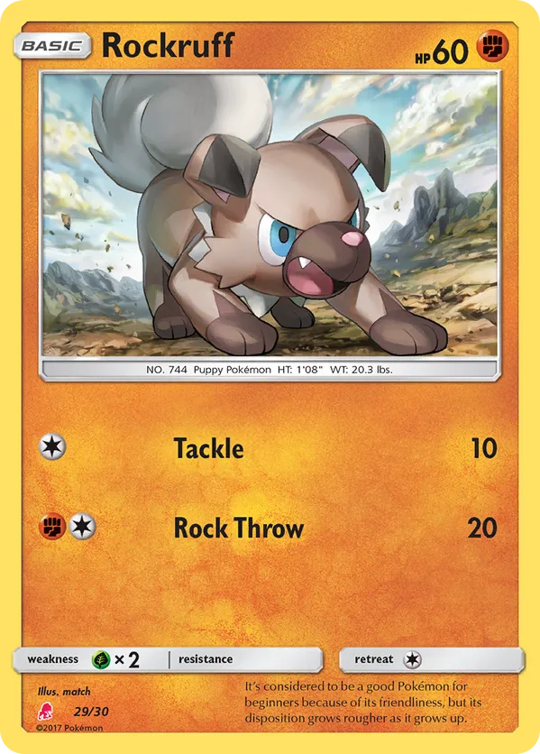 Rockruff - Sun & Moon Trainer Kit Lycanroc - #29 - Pokemon TCG card
