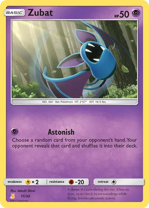 Zubat - Sun & Moon Trainer Kit Alolan Raichu - #11 - Pokemon TCG card
