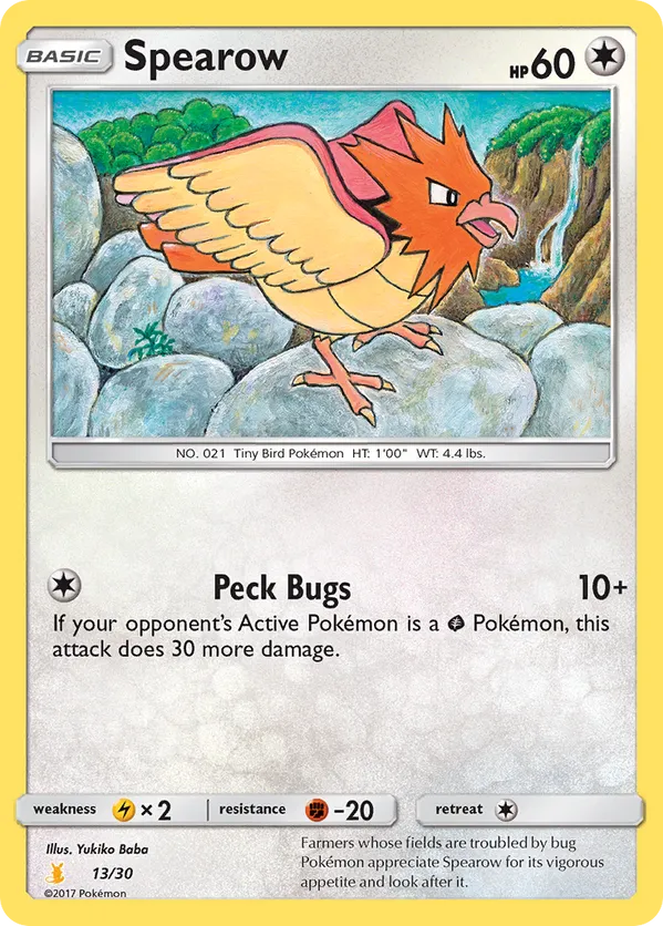 Spearow - Sun & Moon Trainer Kit Alolan Raichu - #13 - Pokemon TCG card