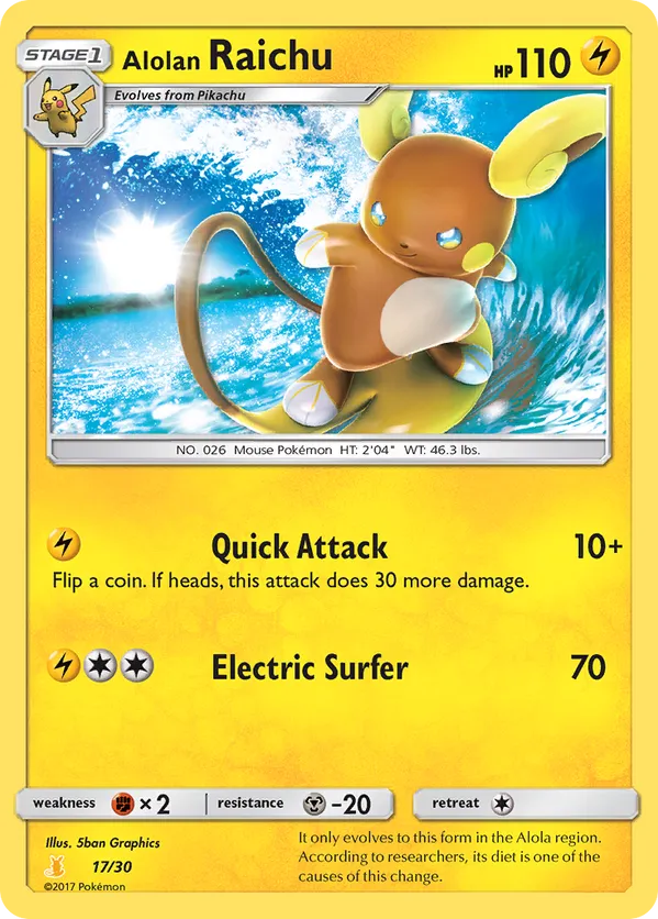 Alolan Raichu - Sun & Moon Trainer Kit Alolan Raichu - #17 - Pokemon TCG card
