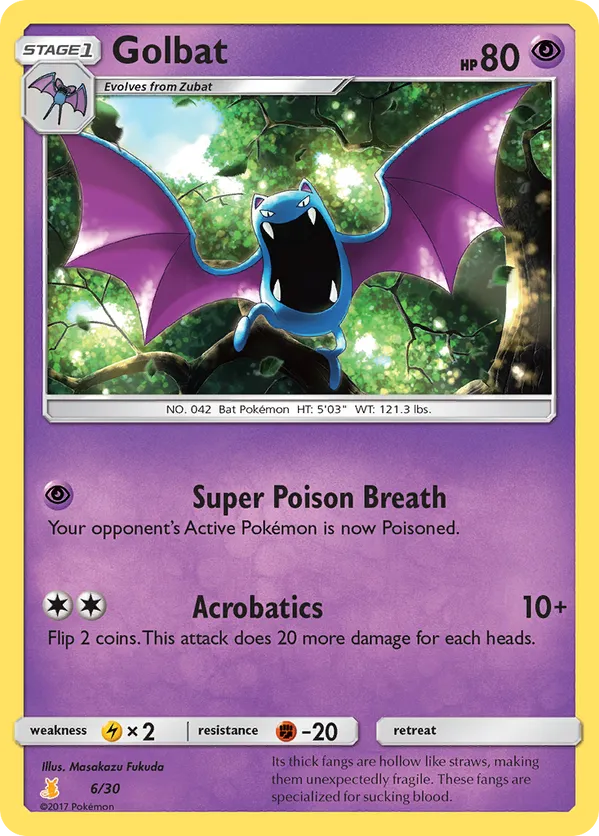 Golbat - Sun & Moon Trainer Kit Alolan Raichu - #6 - Pokemon TCG card