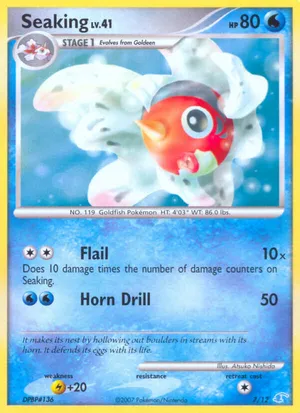 Seaking #7 Seaking - DP Trainer Kit Manaphy - #7 - Pokemon TCG card
