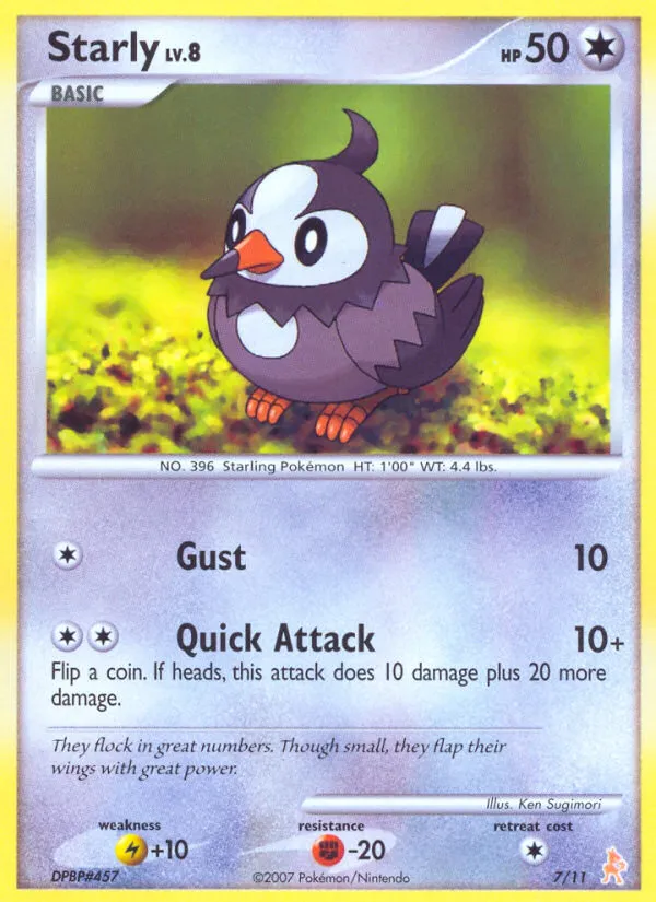 Starly - DP Trainer Kit Lucario - #7 - Pokemon TCG card