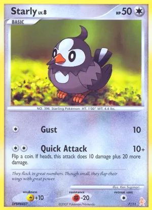 Starly - DP Trainer Kit Lucario - #7 - Pokemon TCG card