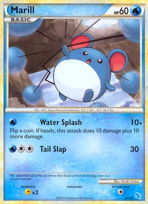 Marill #24 Marill - HGSS Trainer Kit Gyarados - #24 - Pokemon TCG card