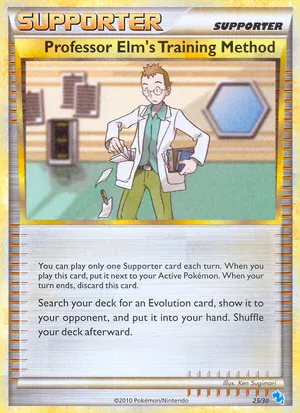 Professor Elm's Training Method - HGSS Trainer Kit Gyarados - #25 - Pokemon TCG card
