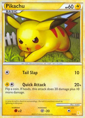 Pikachu - HGSS Trainer Kit Raichu - #16 - Pokemon TCG card