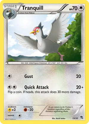 Tranquill - Black & White Trainer Kit Zoroark - #15 - Pokemon TCG card