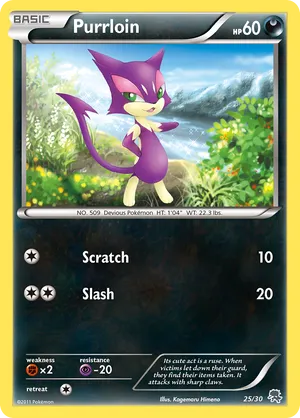 Purrloin - Black & White Trainer Kit Zoroark - #25 - Pokemon TCG card