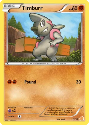 Timburr - Black & White Trainer Kit Excadrill - #11 - Pokemon TCG card