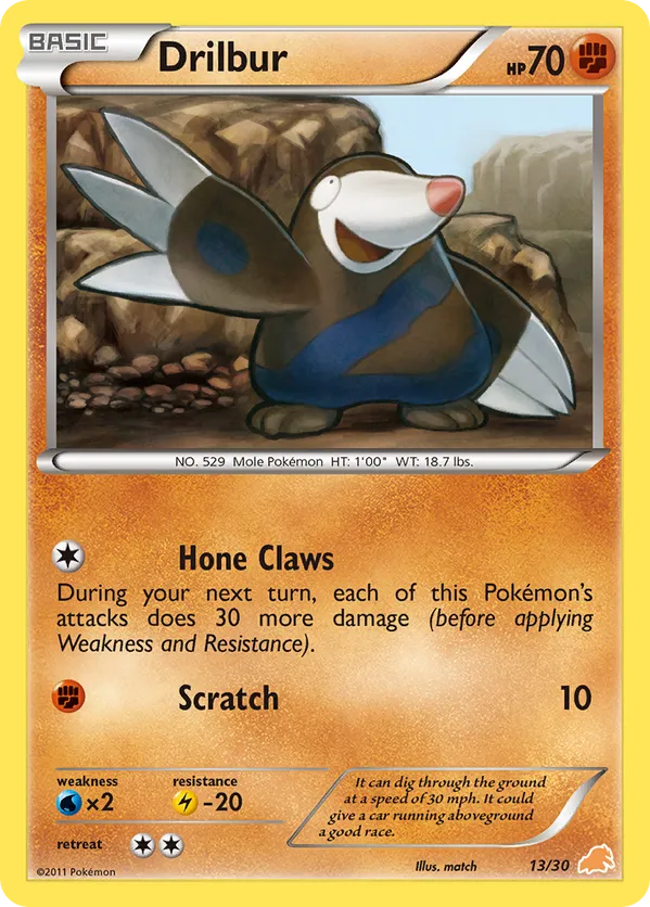 Drilbur - Black & White Trainer Kit Excadrill - #13 - Pokemon TCG card