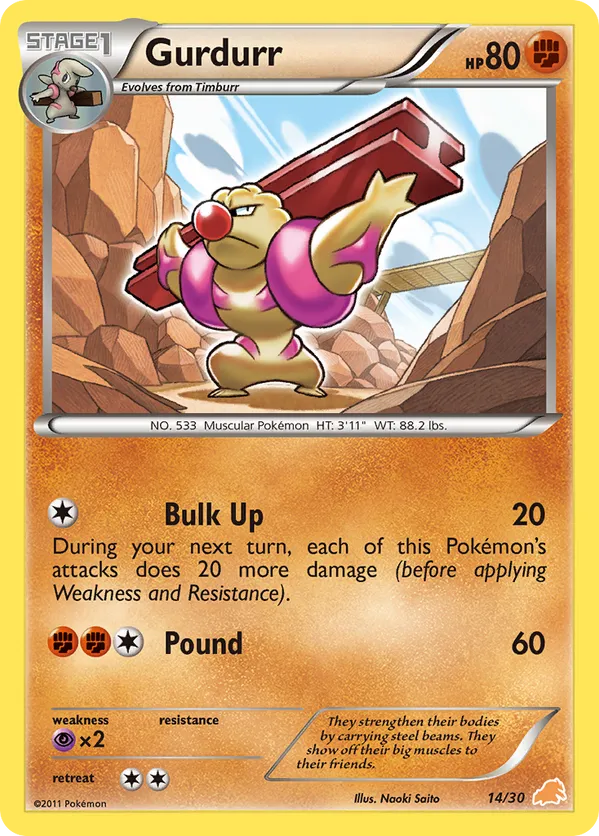 Gurdurr - Black & White Trainer Kit Excadrill - #14 - Pokemon TCG card