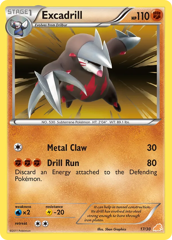 Excadrill - Black & White Trainer Kit Excadrill - #17 - Pokemon TCG card